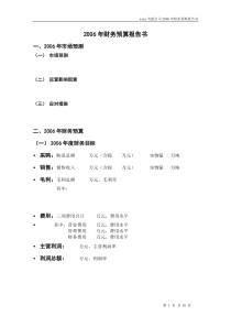 财务预算表式