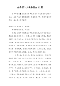 任命后个人表态发言20篇