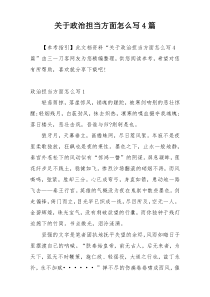 关于政治担当方面怎么写4篇