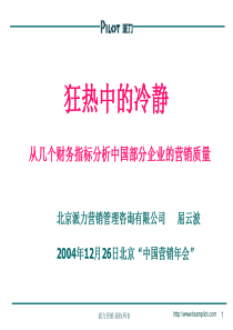 狂热中的冷静从几个财务指标分析中国部分企业的营