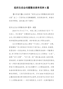 组织生活会问题整改清单范例4篇