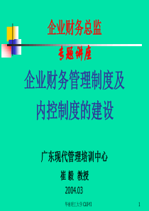 财务总监与企业内部控制制度