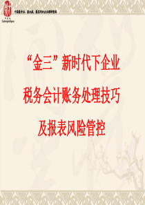 金三”新时代下企业税务会计账务处理技巧及报表风险管控