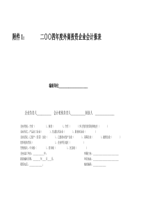 附件1：       二○○四年度外商投资企业会计报表