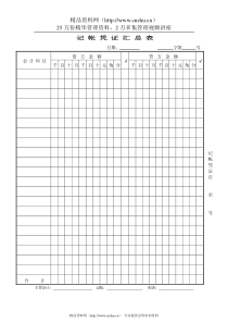 财务部系列表单-记帐凭证汇总表