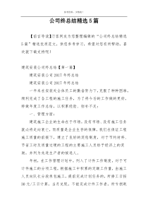 公司终总结精选5篇