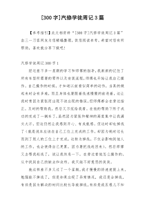 [300字]汽修学徒周记3篇