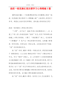 战疫一线党旗红观后感学习心得精编3篇