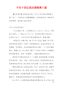 不负十四亿观后感集聚5篇