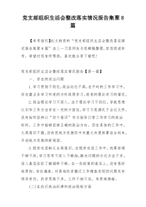 党支部组织生活会整改落实情况报告集聚8篇