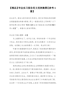 【精品】毕业实习报告范文范例集聚【参考4篇】