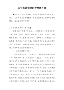 五个忠诚检视剖析集聚4篇