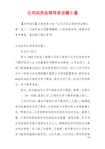 公司动员会领导讲话稿5篇