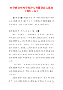 两个确定和两个维护心得体会范文集聚（通用4篇）