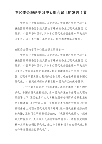 在区委会理论学习中心组会议上的发言4篇