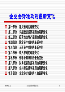 XXXX最新企业会计准则的最新变化