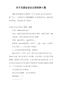 关于支委会会议记录范例4篇