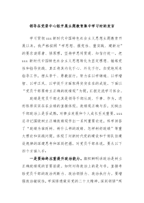 领导在党委中心组开展主题教育集中学习时的发言