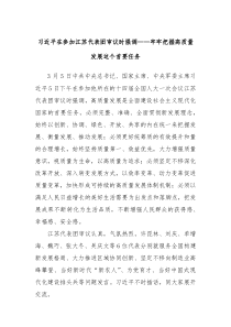 习近平在参加江苏代表团审议时强调牢牢把握高质量发展这个首要任务