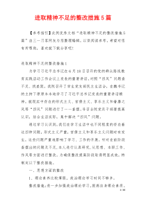 进取精神不足的整改措施5篇