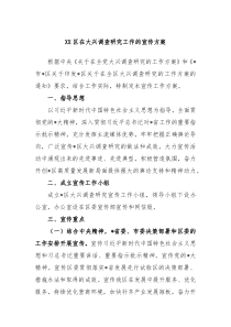 XX区在大兴调查研究工作的宣传方案