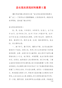 县长现实表现材料集聚5篇