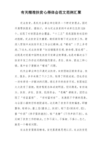 有关精准扶贫心得体会范文范例汇聚