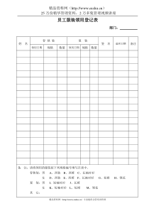 044员工服装领用登记表