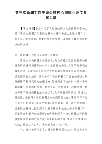 第三次新疆工作座谈会精神心得体会范文集聚3篇