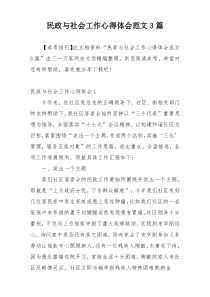 民政与社会工作心得体会范文3篇