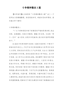 斗争精神整改3篇