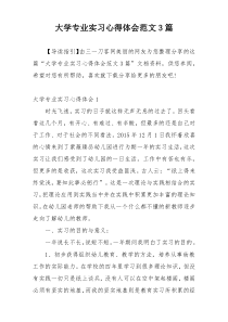 大学专业实习心得体会范文3篇