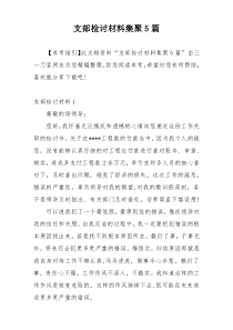 支部检讨材料集聚5篇