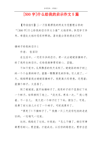 [500字]什么给我的启示作文5篇