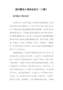 查纠整改心得体会范文（三篇）