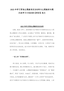 2023年学习贯彻主题教育发言材料与主题教育专题内容学习计划安排【两份】范文