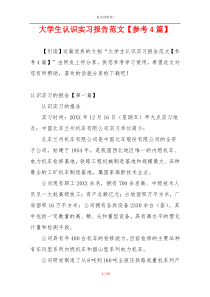 大学生认识实习报告范文【参考4篇】