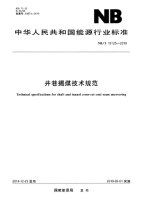 NBT 10125-2018 井巷揭煤技术规范 