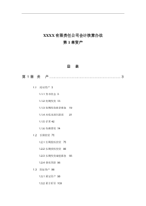 XXXX有限责任公司会计核算办法第1章资产(doc 142)