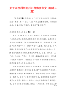 关于巡视利剑观后心得体会范文（精选4篇）