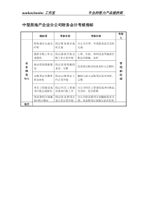 中型房地产企业分公司财务会计考核指标