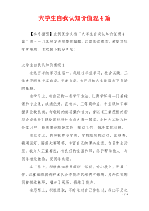 大学生自我认知价值观4篇