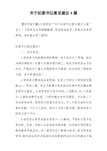 关于纪委书记意见建议4篇