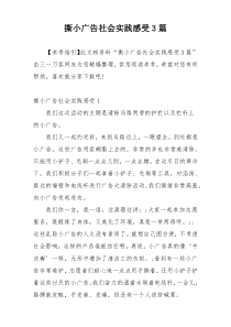 撕小广告社会实践感受3篇