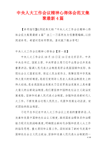 中央人大工作会议精神心得体会范文集聚最新4篇