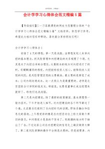 会计学学习心得体会范文精编5篇