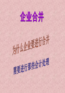 企业合并_为什么企业要进行合并,需要进行那些会计处理(PPT 43页)