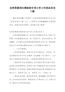 自然资源局扫黑除恶专项斗争工作表态发言3篇