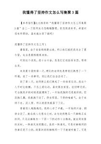 我懂得了坚持作文怎么写集聚3篇