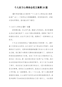 个人实习心得体会范文集聚20篇